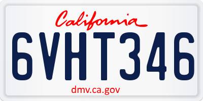 CA license plate 6VHT346