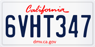 CA license plate 6VHT347