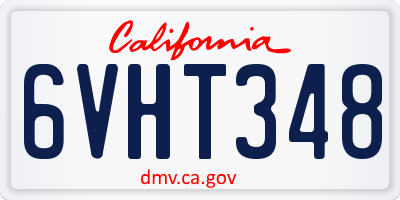 CA license plate 6VHT348
