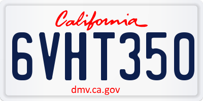 CA license plate 6VHT350