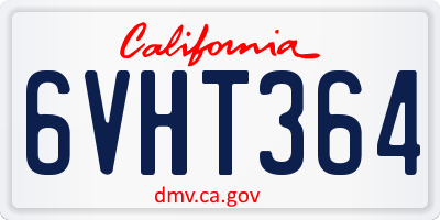 CA license plate 6VHT364