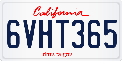 CA license plate 6VHT365