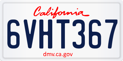 CA license plate 6VHT367
