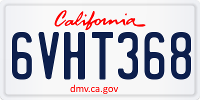 CA license plate 6VHT368