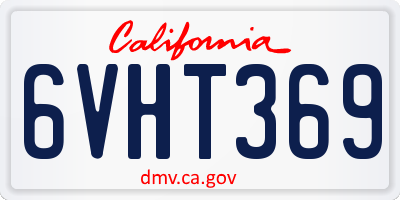 CA license plate 6VHT369
