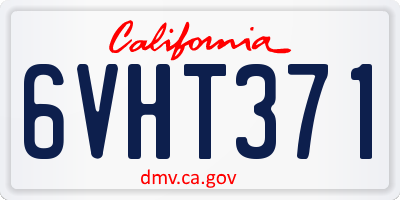 CA license plate 6VHT371
