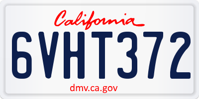 CA license plate 6VHT372