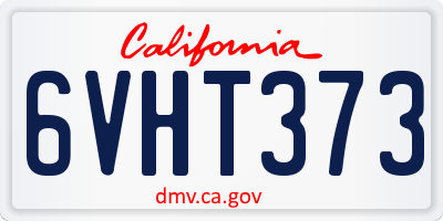 CA license plate 6VHT373