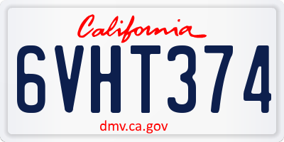 CA license plate 6VHT374