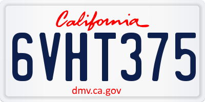 CA license plate 6VHT375