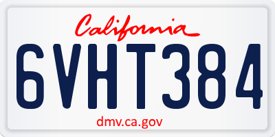CA license plate 6VHT384