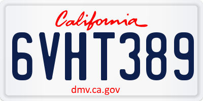 CA license plate 6VHT389