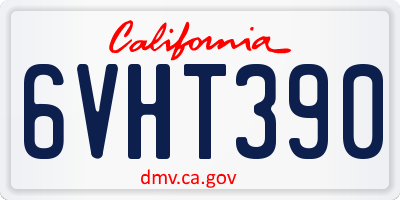 CA license plate 6VHT390