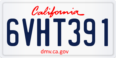 CA license plate 6VHT391