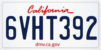 CA license plate 6VHT392