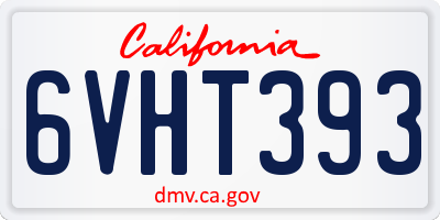 CA license plate 6VHT393