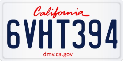 CA license plate 6VHT394