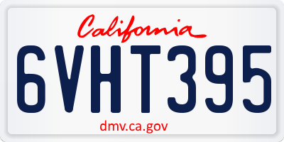 CA license plate 6VHT395