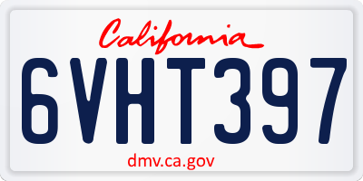 CA license plate 6VHT397