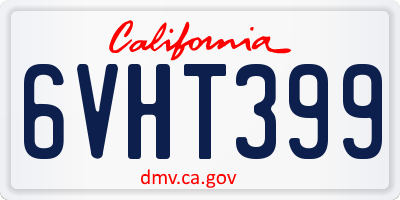 CA license plate 6VHT399