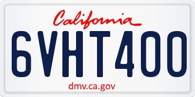 CA license plate 6VHT400