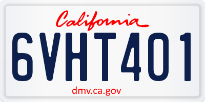 CA license plate 6VHT401
