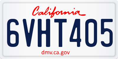 CA license plate 6VHT405