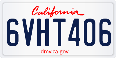 CA license plate 6VHT406