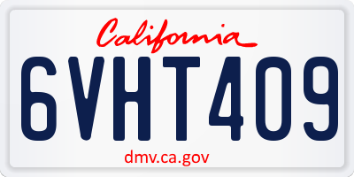 CA license plate 6VHT409