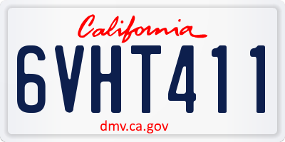 CA license plate 6VHT411