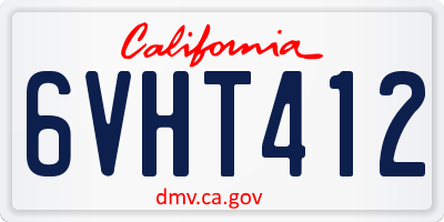 CA license plate 6VHT412