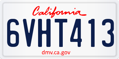 CA license plate 6VHT413