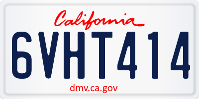 CA license plate 6VHT414