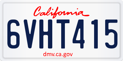 CA license plate 6VHT415