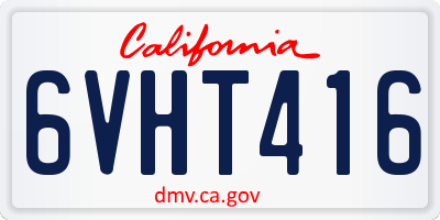 CA license plate 6VHT416