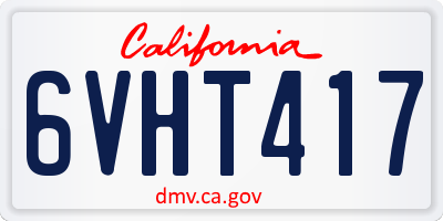 CA license plate 6VHT417