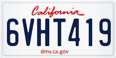 CA license plate 6VHT419