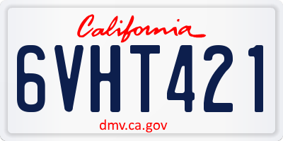 CA license plate 6VHT421