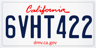 CA license plate 6VHT422
