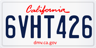 CA license plate 6VHT426