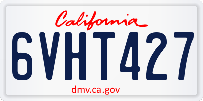 CA license plate 6VHT427