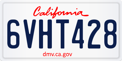 CA license plate 6VHT428