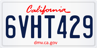 CA license plate 6VHT429