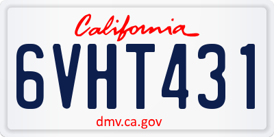 CA license plate 6VHT431
