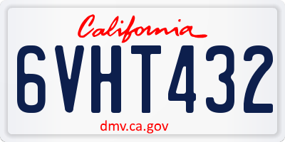 CA license plate 6VHT432