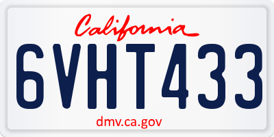 CA license plate 6VHT433
