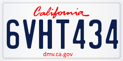 CA license plate 6VHT434