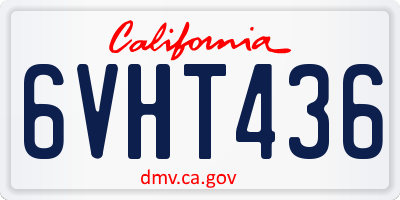 CA license plate 6VHT436