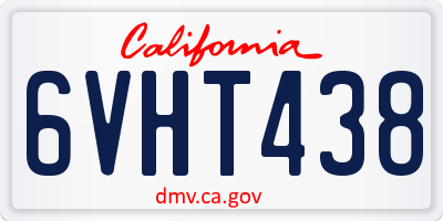 CA license plate 6VHT438