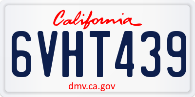 CA license plate 6VHT439